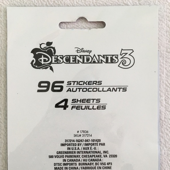 Disney Descendants 3 Stickers, New in Package - Picture 4 of 7